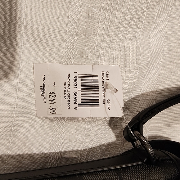 Coach Track Signature Canvas Colorblock (Blue) Small Crossbody Bag - Picture 6 of 7